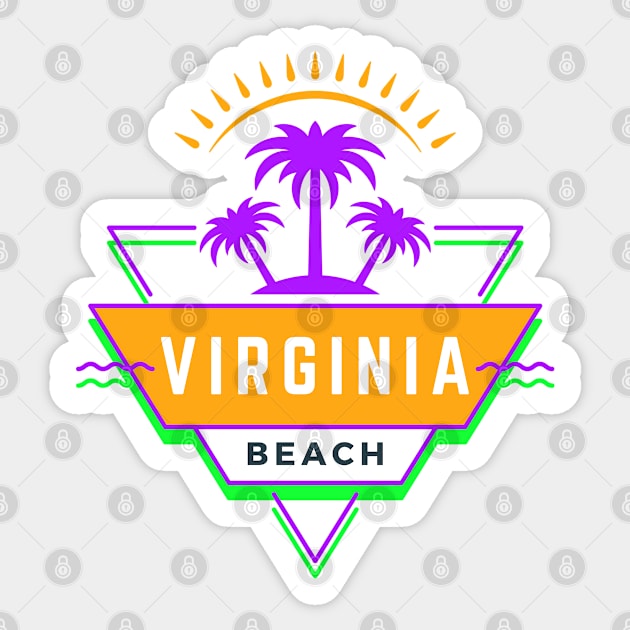 Virginia beach Vibes 80's 90's Sticker by bougieFire